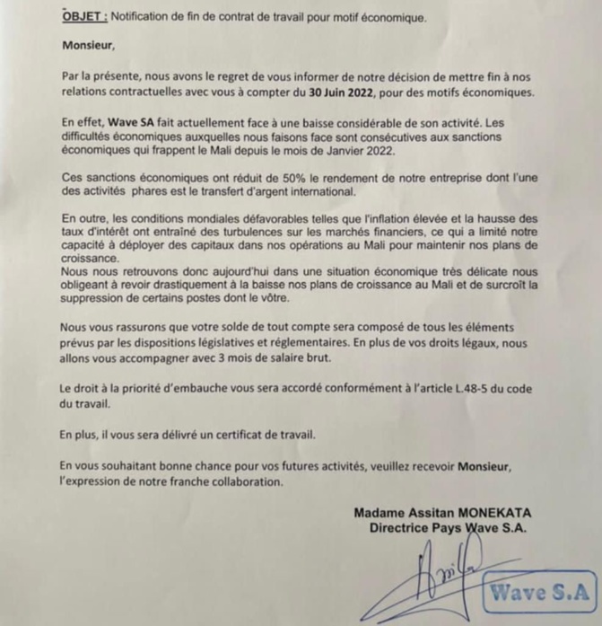 WAVE ferme boutique au Mali et en Ouganda pour "raisons économiques". (Document)