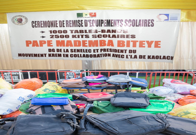 Fournitures et équipements solaires : Papa Mademba Bitèye offre 1 000 tables-bancs et 2 500 kits scolaires aux écoles de Kaolack