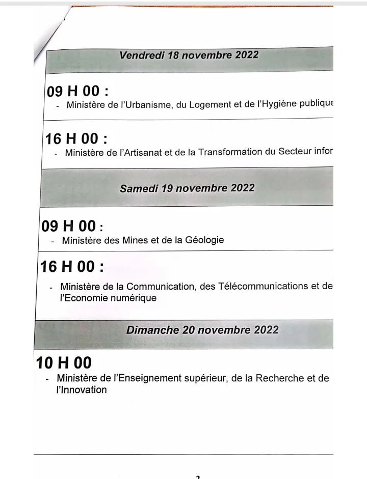 Marathon budgétaire : Le programme des plénières (Documents)