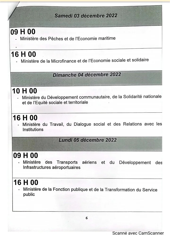 Marathon budgétaire : Le programme des plénières (Documents)