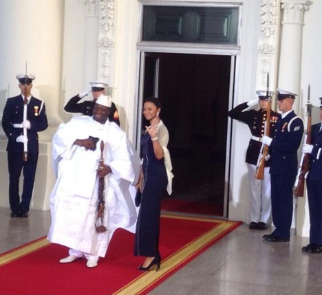 Le Président Jammeh et sa douce moitié à la Maison Blanche