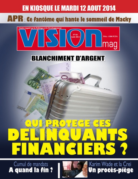 A la Une du troisième numéro de Vision Mag 