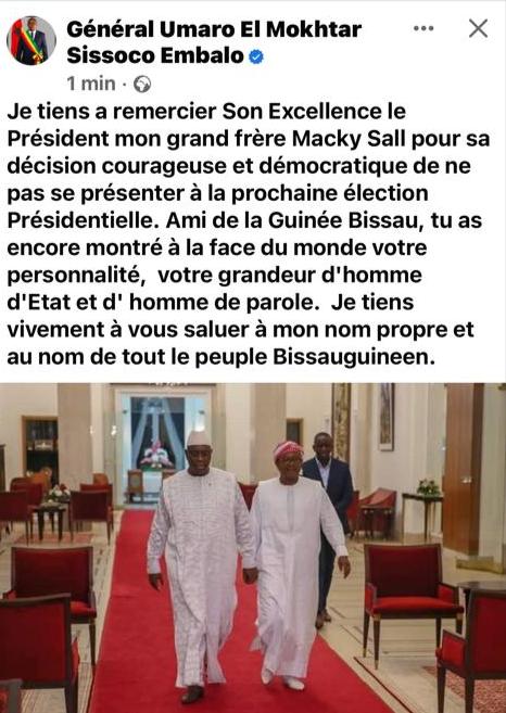 Antonio Guterres, Issoufou Mouhamadou et Umaro Embalo saluent la décision du Président Sall