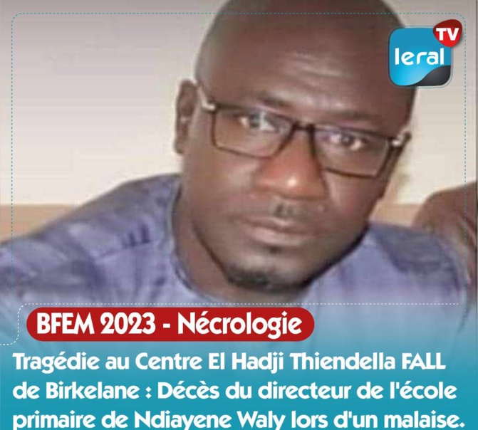 Le secteur de l’éducation en deuil : Un enseignant a rendu l'âme, suite à un malaise dans son centre d'examen