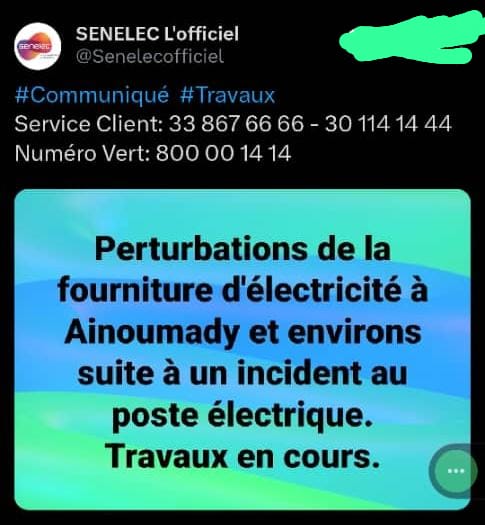 Poste électrique d'Aïnoumady de Tivaouane, calciné: La Sénélec annonce des perturbations dans la fourniture d’électricité 