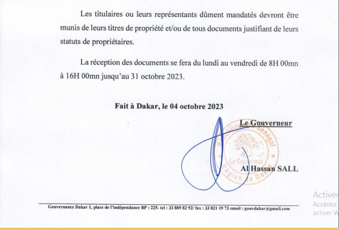 Cojoj Dakar 2026: Les propriétaires de titres sur l’emprise du Stade Iba Mar Diop, invités à se signaler au siège du MSA