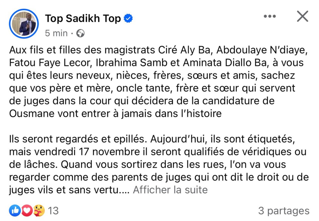 C'est un militant de Ousmane Sonko qui travaille à Harmattan Dakar