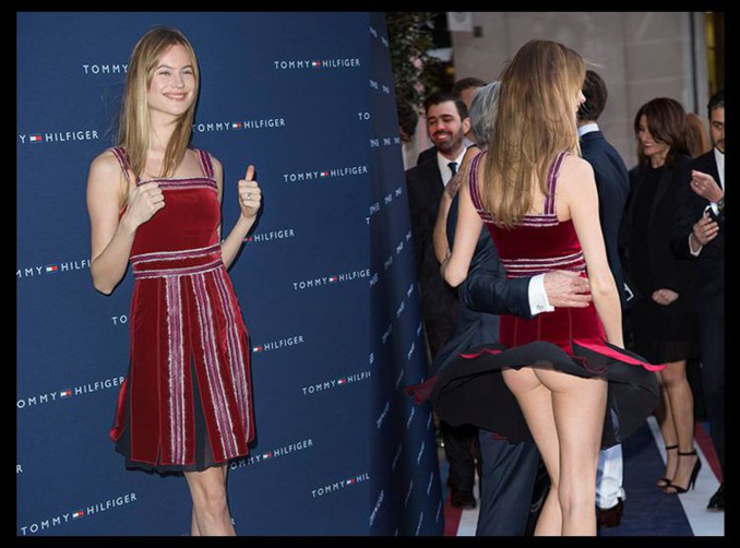 Acci­dent ! Behati Prins­loo les fesses nues à Paris