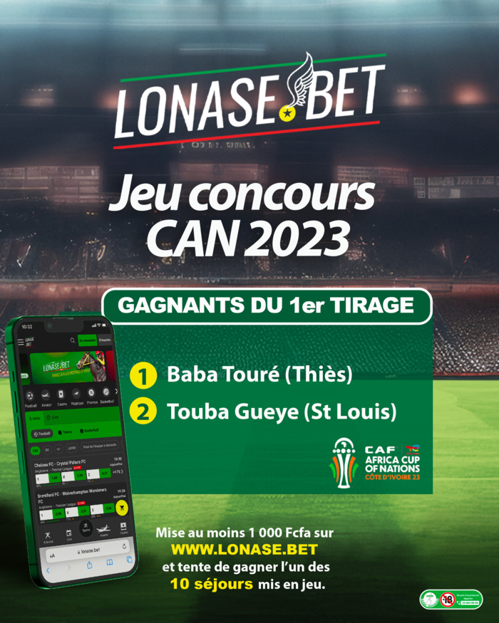 JEU CONCOURS LONASE.BET CAN 2023 : LES DEUX PREMIERS GAGNANTS CONNUS !