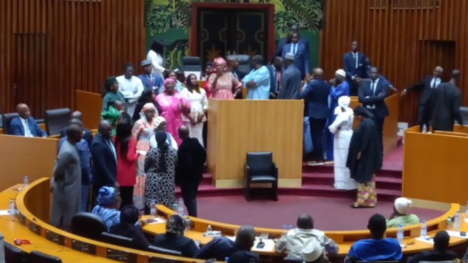 Vote de la loi portant report de la présidentielle au Sénégal : Guy Marius Sagna et Cie bloquent tout à l'Assemblée Nationale