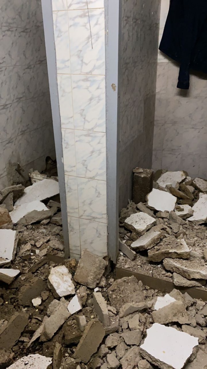 ESEA ex ENEA: L’effondrement de la dalle des toilettes du pavillon E perturbe le sommeil des étudiants