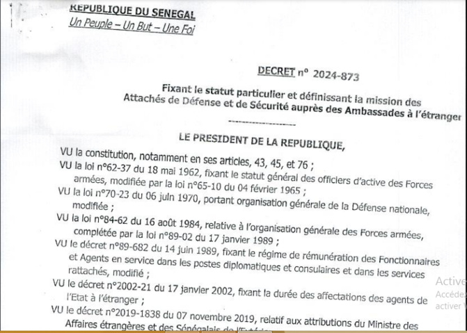 Général Souleymane Kandé "affecté" à New Delhi: C'est l’ex-président Macky Sall qui avait pris un décret pour les attachés militaires...