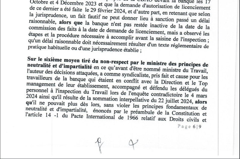 Demande de Réintégration des délégués licenciés de la Cbao Attijariwafa banq SA: La Cour suprême vient de casser la décision du ministre