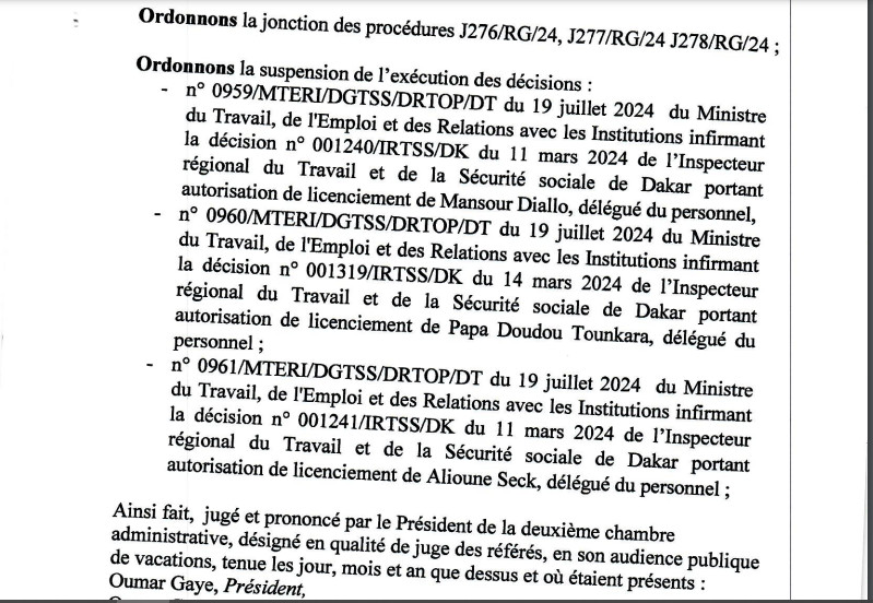 Demande de Réintégration des délégués licenciés de la Cbao Attijariwafa banq SA: La Cour suprême vient de casser la décision du ministre