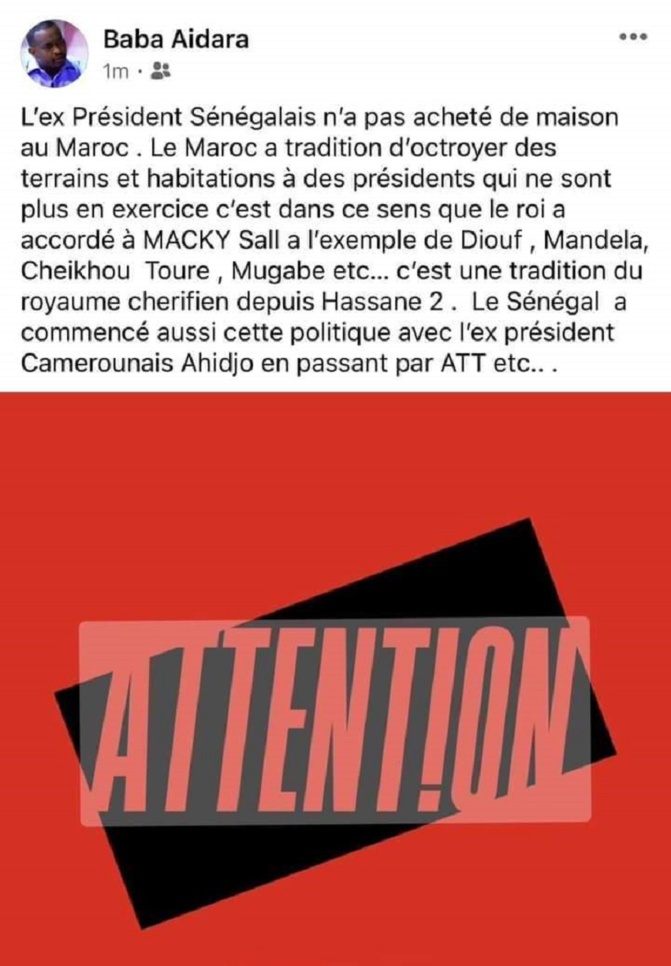 Propriété au Maroc :  La résidence de l’ex président Macky Sall serait un don du roi Mouhamed VI