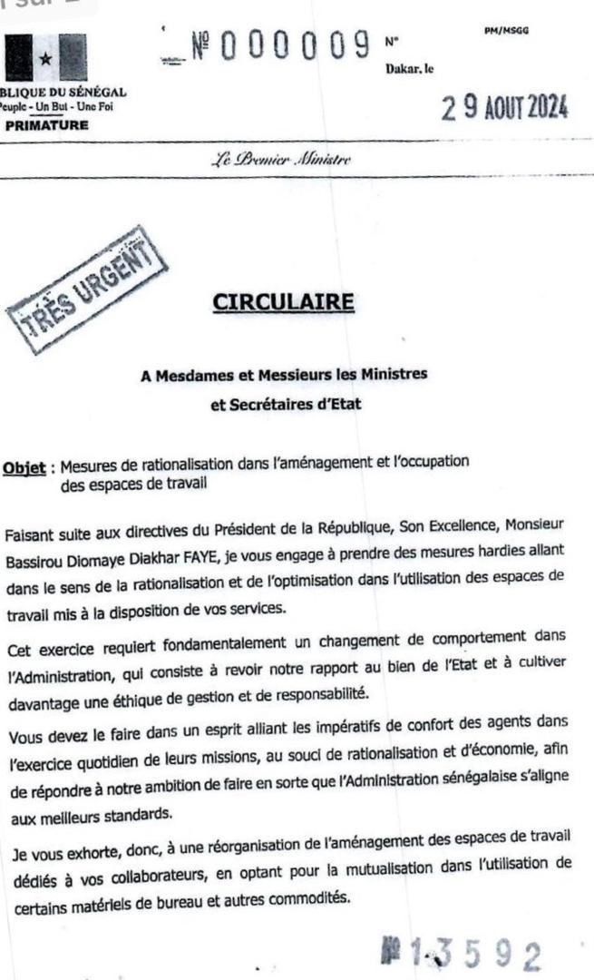 Mesures de rationalisation dans l’aménagement et l’occupation des espaces de travail