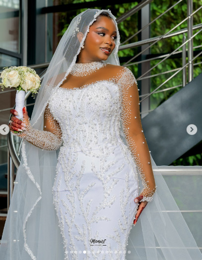 Mariage avec Bril Fight: admirez la magnifique robe de Dieyna Baldé (Photos)