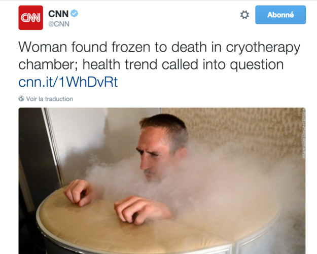 CNN tweete une photo de Ribéry pour illustrer la mort de cette femme