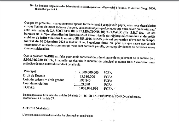 Après un prêt non remboursé de 5 milliards FCfa : La CDC "saisit" les comptes de la SRT