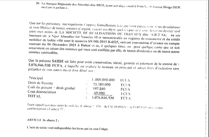 Après un prêt non remboursé de 5 milliards FCfa : La CDC "saisit" les comptes de la SRT