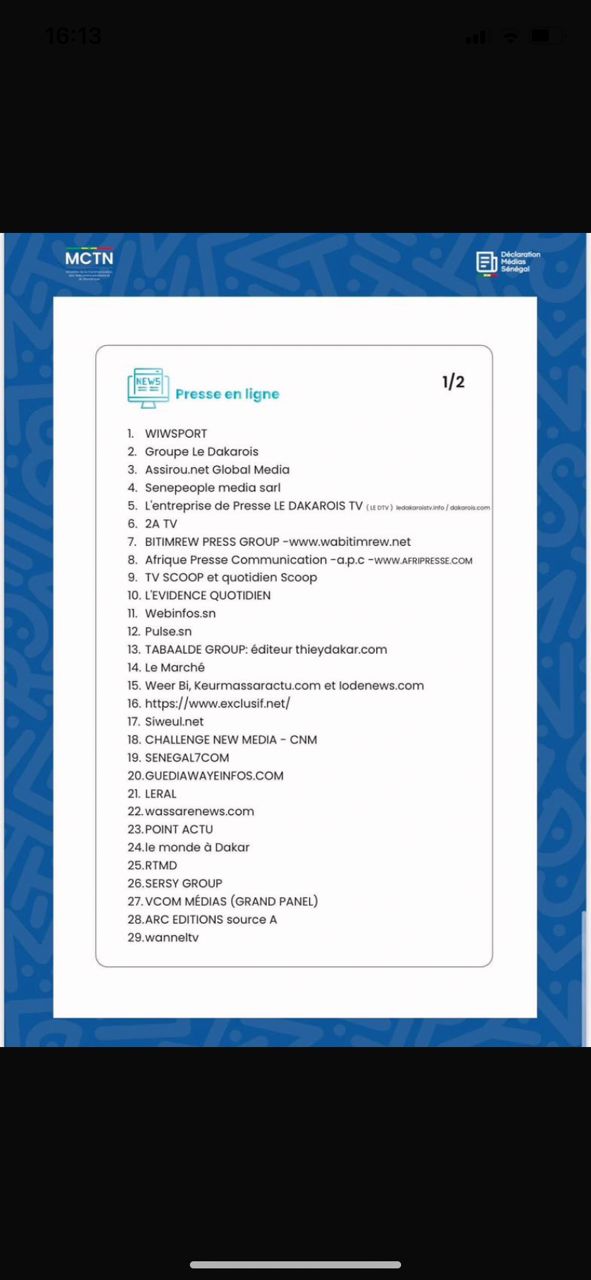 Conformité au Code de la Presse : Le nombre de médias reconnus passe à 258 (Documents)