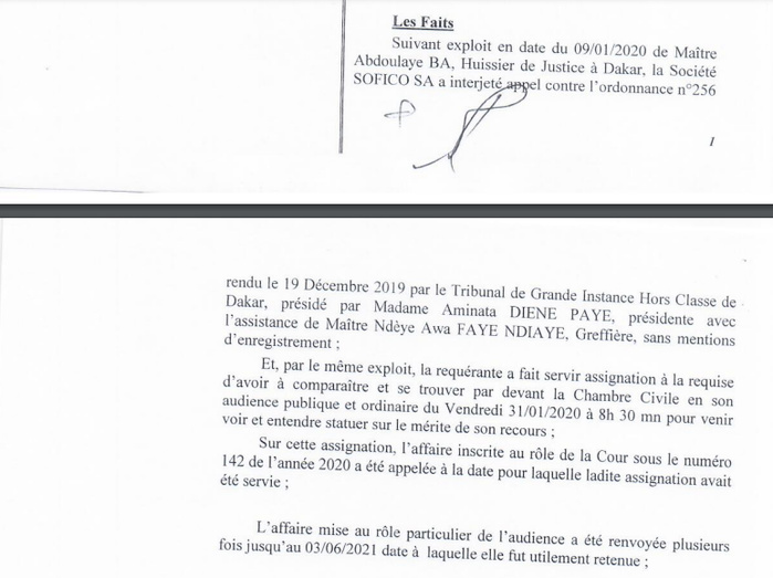 Arret n°211 du 29 juillet 2021-SOFICO contre DGID: Retour sur les faits (Documents)