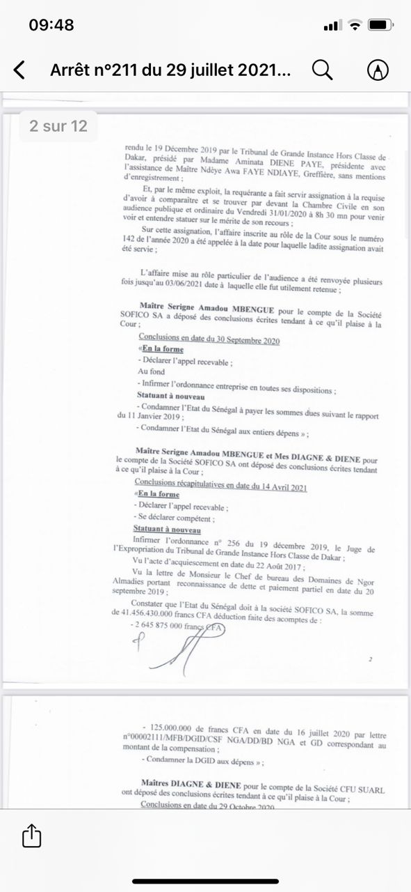 Arret n°211 du 29 juillet 2021-SOFICO contre DGID: Retour sur les faits (Documents)