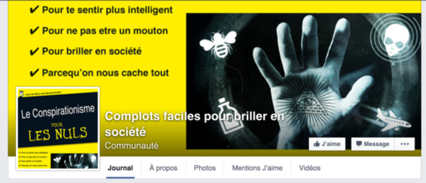 Cette page Facebook partage des théories du complot pour briller en société