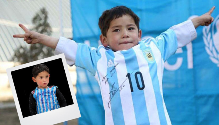 L’enfant afghan a eu son maillot de Messi