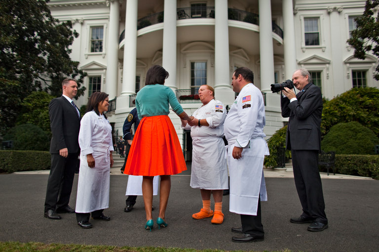 Michelle Obama et les cuisiniers de la maison blache