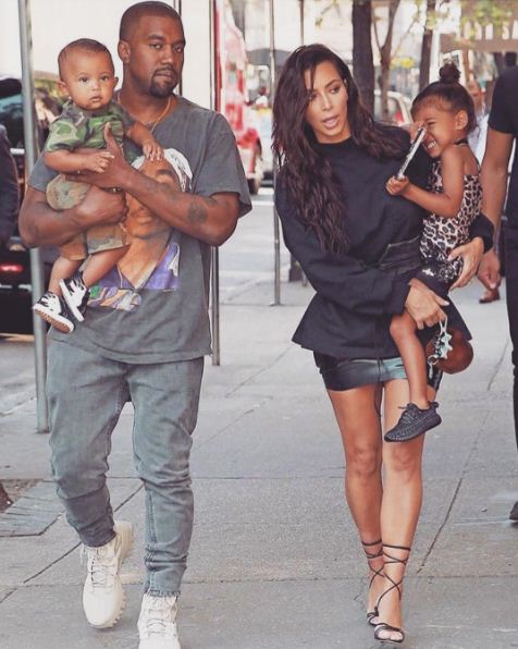 Kim Kardashian,Kanye West et leurs enfants