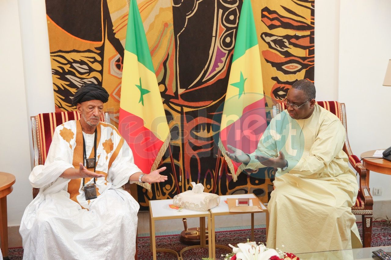 Le Khalife général des Khadres, Cheikhna Cheikh Ayyah au palais présidentiel du Sénégal