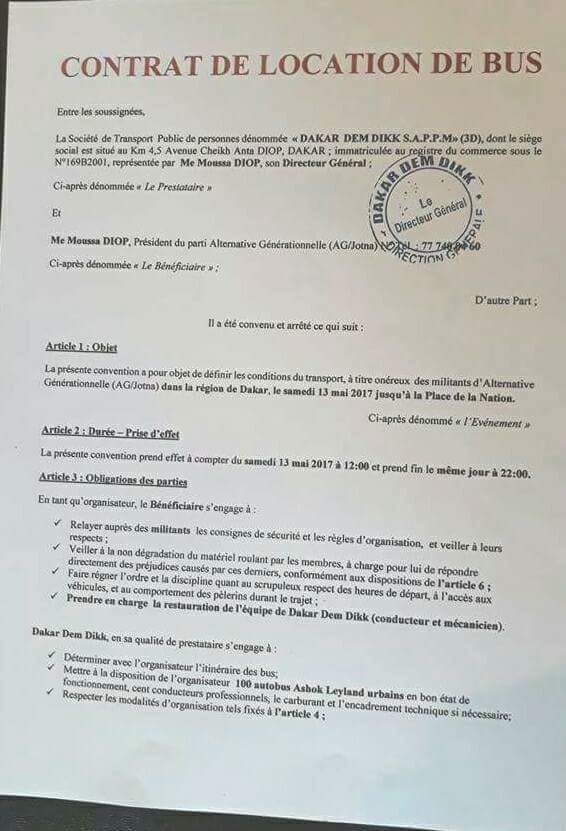 Fait inédit ! Quand Me Moussa Diop s’octroie les bus de DDD pour son meeting politique