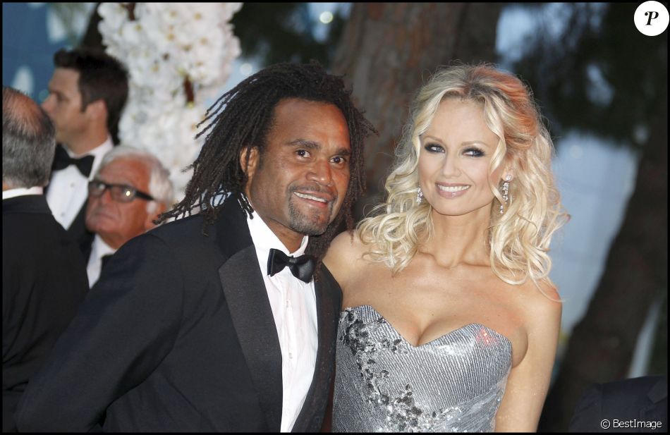 Christian et Adriana Karembeu - 62 e bal de la Croix-Rouge à Monaco, le 30 juillet 2010.