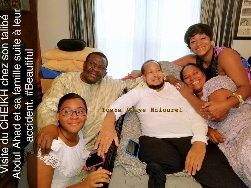 Photos: La visite de Cheikh Béthio Thioune chez son talibé américain Abdul Ahad et sa famille suite à leur accident