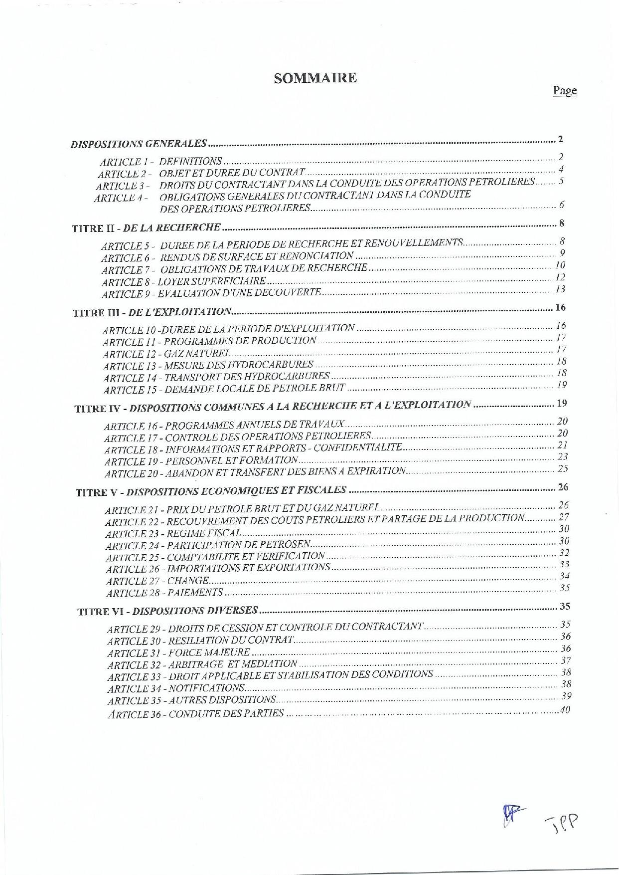 Contrat de recherche et de partage de production d'hydrocarbure " Rufisque Offshore" entre l'Etat du Sénégal et Total (Part 1)