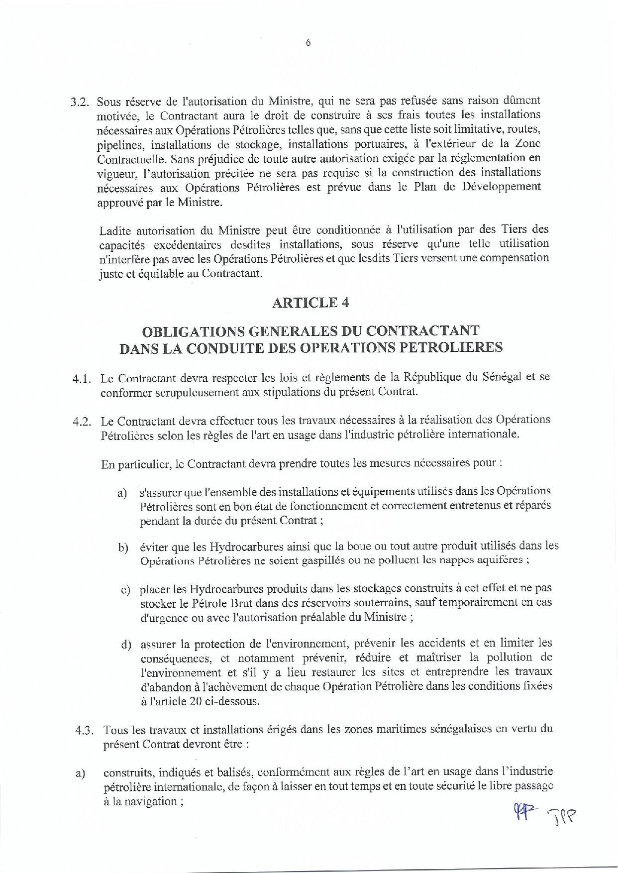 Contrat de recherche et de partage de production d'hydrocarbure " Rufisque Offshore" entre l'Etat du Sénégal et Total (Part 1)