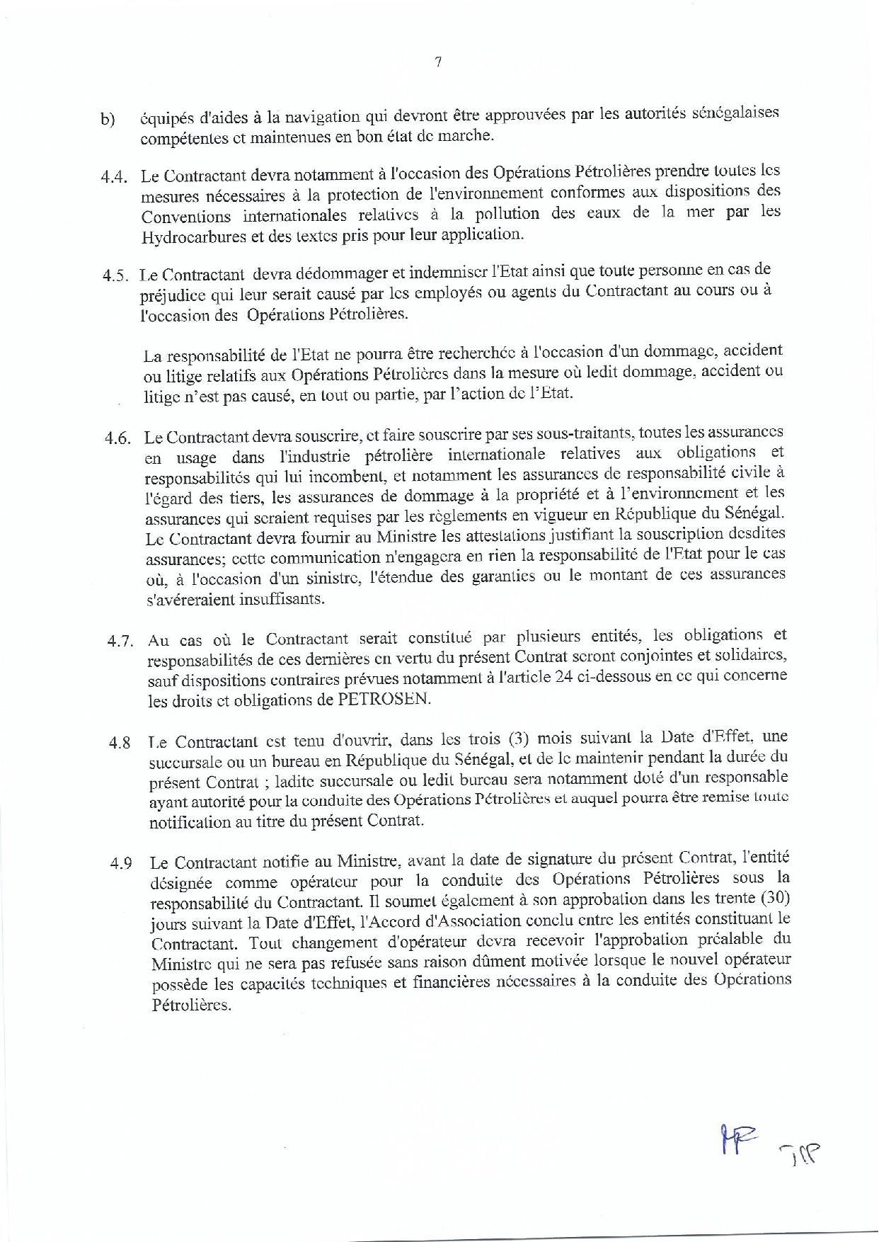 Contrat de recherche et de partage de production d'hydrocarbure " Rufisque Offshore" entre l'Etat du Sénégal et Total (Part 1)