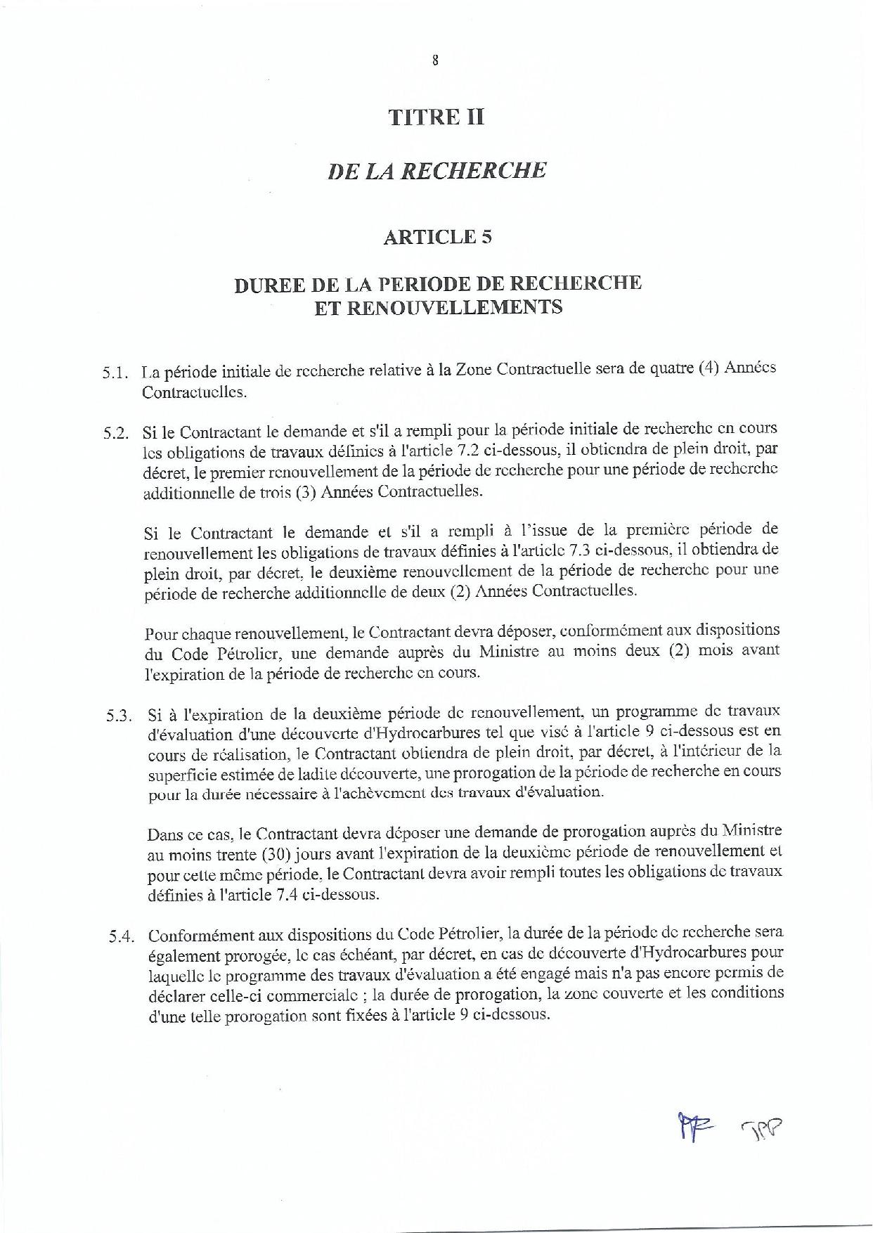 Contrat de recherche et de partage de production d'hydrocarbure " Rufisque Offshore" entre l'Etat du Sénégal et Total (Part 1)