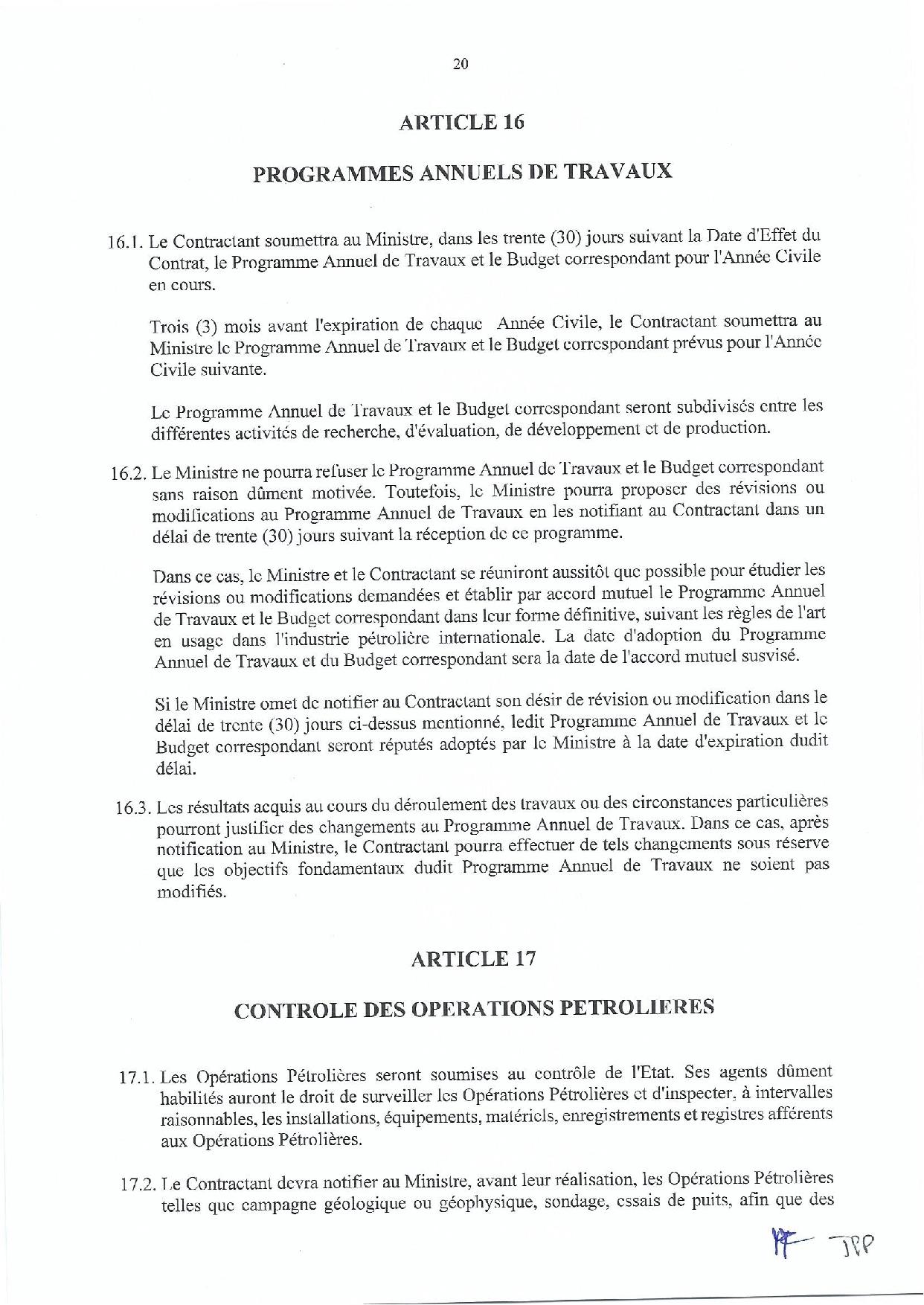 Contrat de recherche et de partage de production d'hydrocarbure " Rufisque Offshore" entre l'Etat du Sénégal et Total (Part 1)