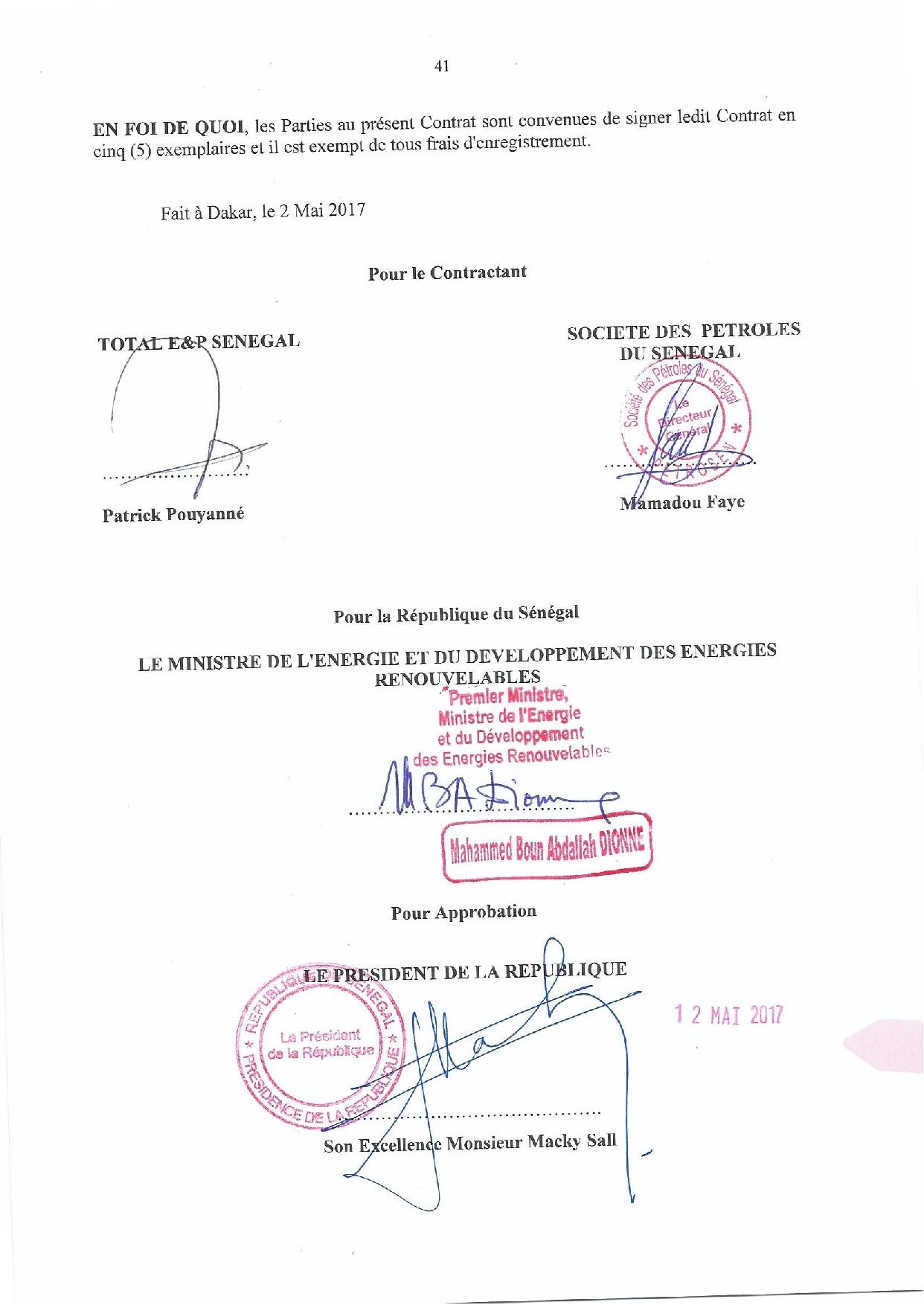 Contrat de recherche et de partage de production d'hydrocarbure " Rufisque Offshore" entre l'Etat du Sénégal et Total (Part 3 et fin)