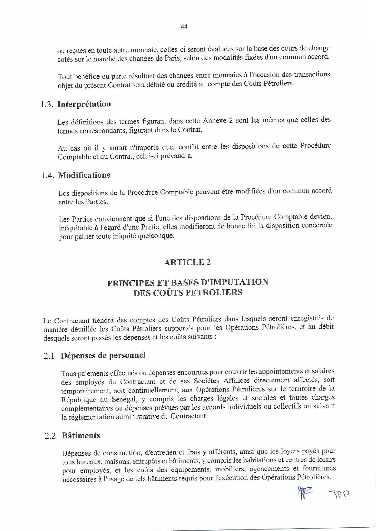 Contrat de recherche et de partage de production d'hydrocarbure " Rufisque Offshore" entre l'Etat du Sénégal et Total (Part 3 et fin)