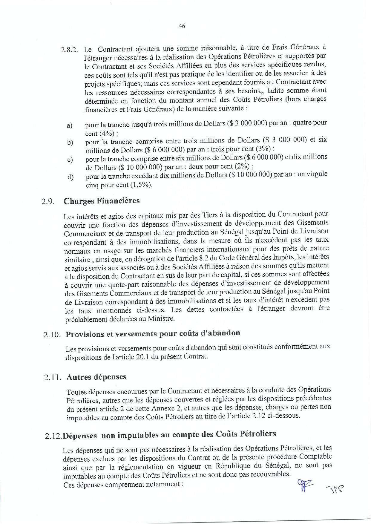 Contrat de recherche et de partage de production d'hydrocarbure " Rufisque Offshore" entre l'Etat du Sénégal et Total (Part 3 et fin)