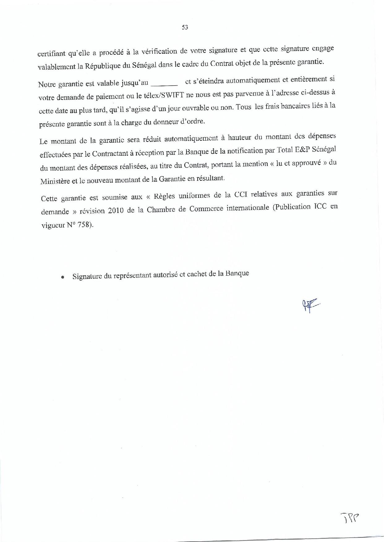 Contrat de recherche et de partage de production d'hydrocarbure " Rufisque Offshore" entre l'Etat du Sénégal et Total (Part 3 et fin)