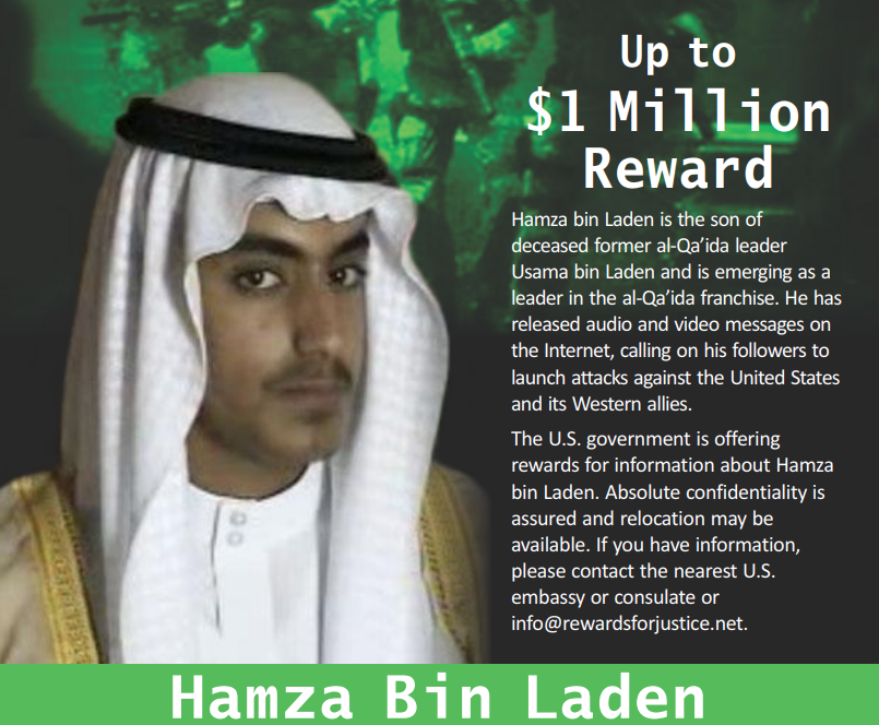 Al-Qaida-Hamza Ben Laden “wanted”: Washington offre un million de dollars