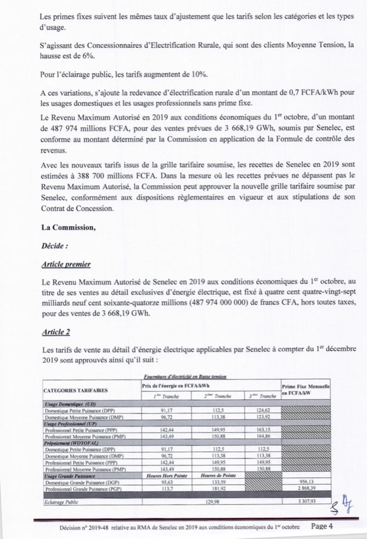 Hausse d’électricité: La Senelec détaille l’application des tarifs de 6% et de 10%