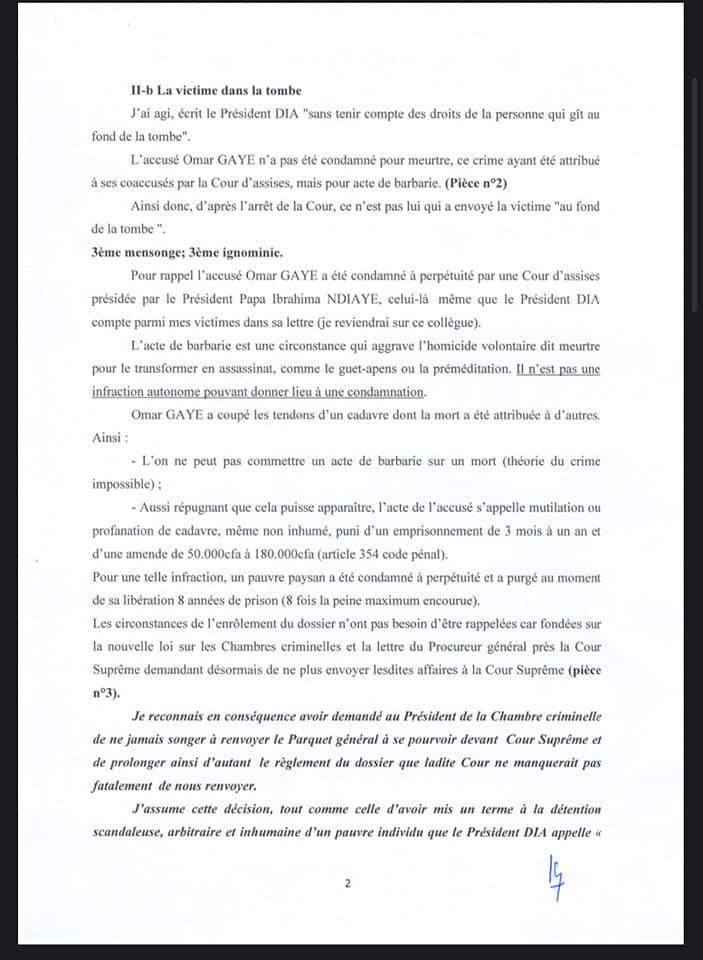 Accusations de corruption: Le juge Ousmane Kane répond au juge Yaya Amadou Dia et donne sa version des faits