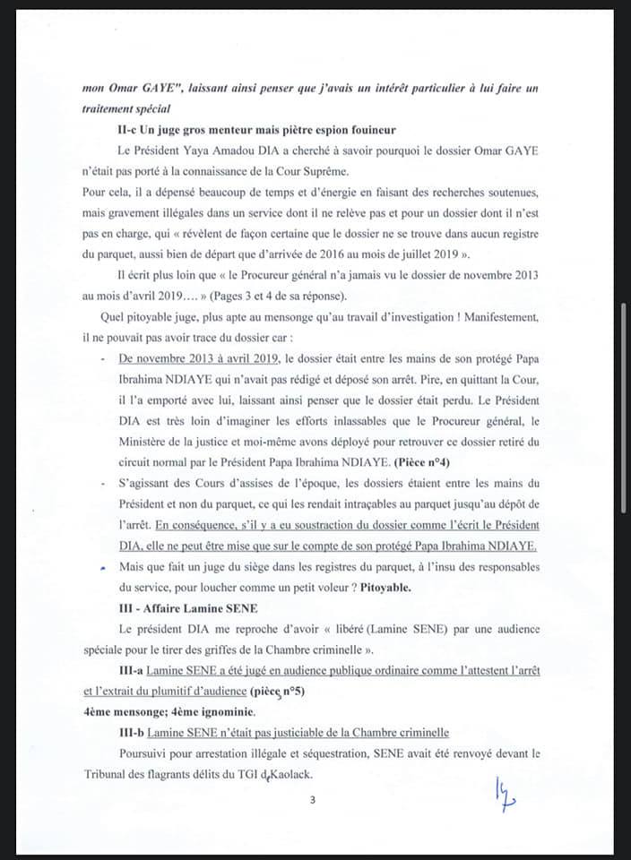 Accusations de corruption: Le juge Ousmane Kane répond au juge Yaya Amadou Dia et donne sa version des faits