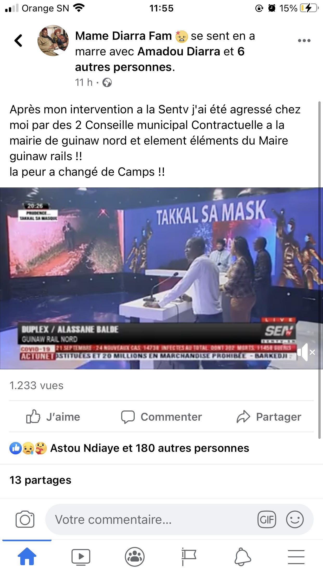 La députée Mame Diarra Fam agressée: Elle accuse deux conseillers municipaux de la mairie de Guinaw Rails