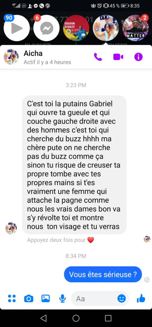 Ça chauffe sur les réseaux sociaux: Gabrielle Kane menacée par des pro-Sonko